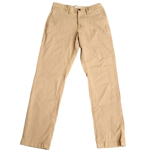 Goodfellow Soft Cotton Blend Comfy Tan Flat Front Chino Khakis Pants Jeans - Picture 3 of 8